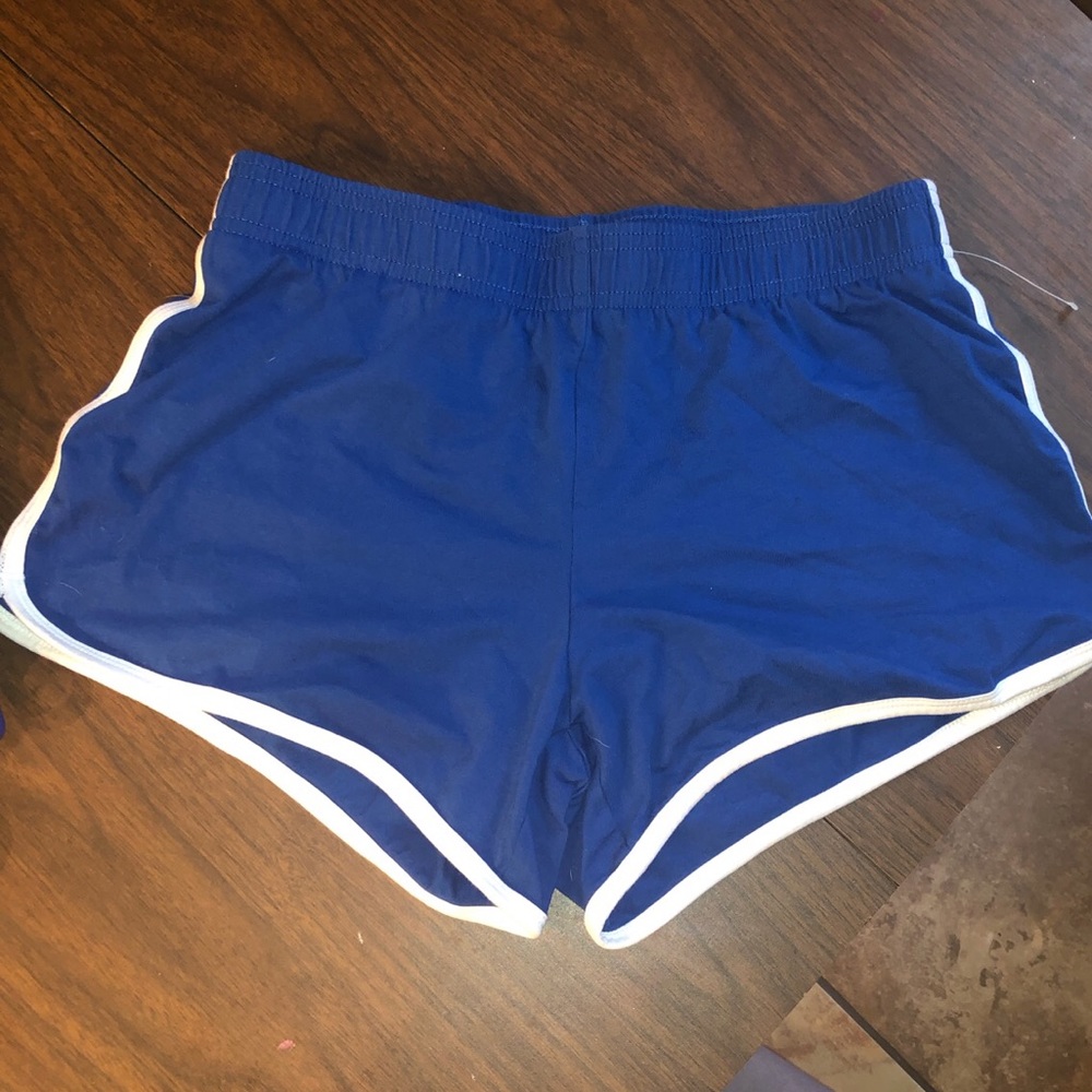Blue striped sweat shorts